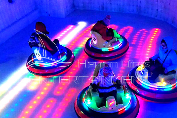 Inflatable Bumper Cars on Ice with Colorful LED Lights
